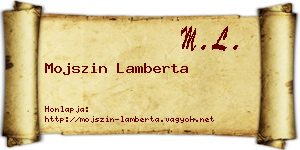 Mojszin Lamberta névjegykártya